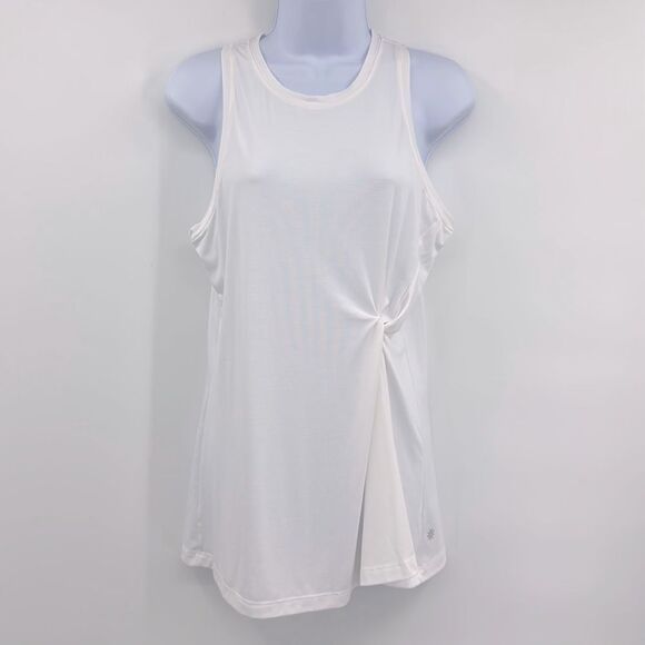 Athleta White Tank with Twist Detail Sz M‎ - Picture 1 of 7